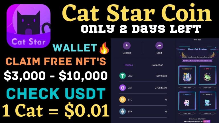 Cat Star – Claim Free NFT – Value $3,000 – $10,000 | Create Wallet check USDT Balance | 1Cat = $0.01