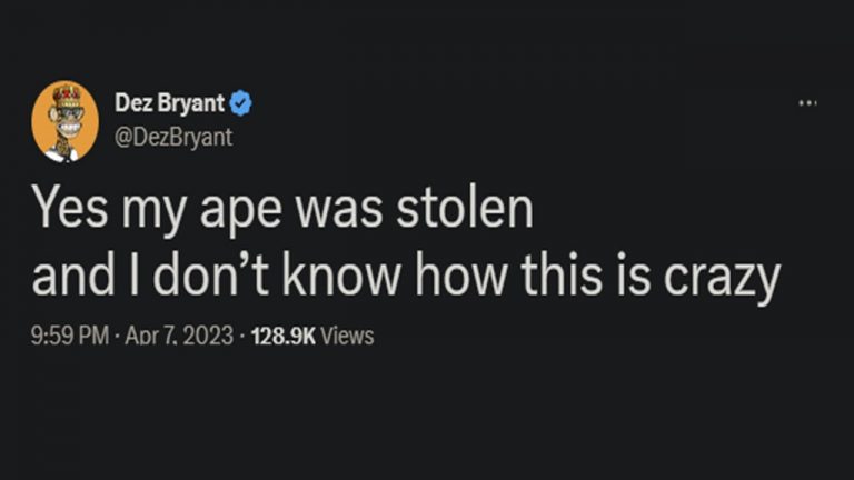 NFL Star Has his ape(nft) stolen. Truly a crazy experience